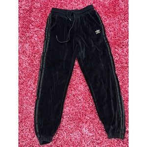 Adidas Trefoil Velour 3 stripe Vintage track pants joggers